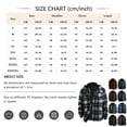 thumbnail image 2 of Domuza Mens Heavy Thick Flannel Plaid Jacket Sherpa Fleece Lined Relaxed Fit Hoodies Fall Winter Thermal Zipper Quilted Outerwear Navy XL, 2 of 2