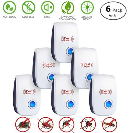 Ultrasonic Pest Repeller (6-Pack) – Electronic & Ultrasound, Indoor Plug-In Repellent, Anti Mice, Insects, Bugs, Ants, Mosquitos, Rats, Roaches, (Best Anti Mosquito Plants)