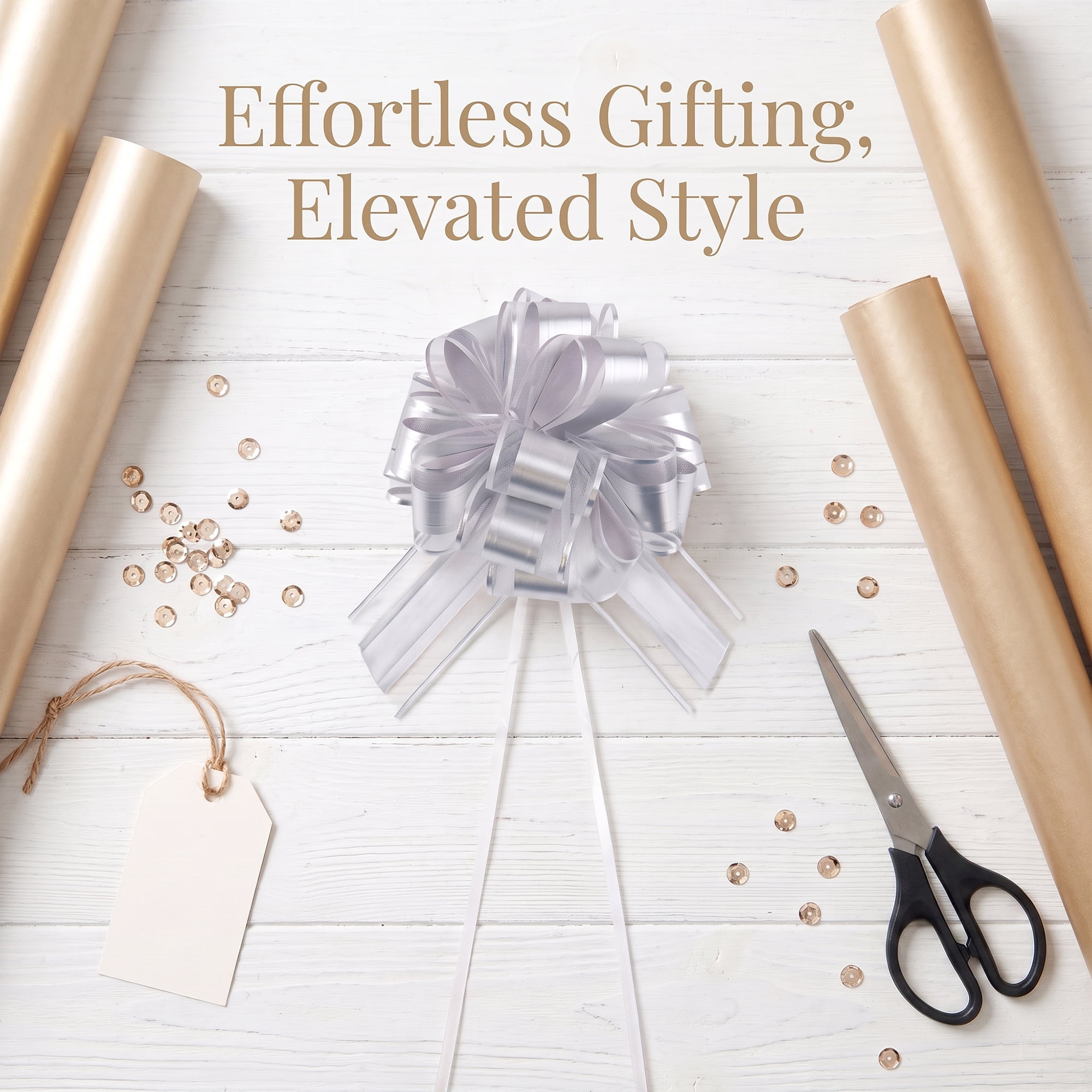 Unique Bargains Elegant Multi-Layered Star Bows for Gift Wrapping and Decoration Silver