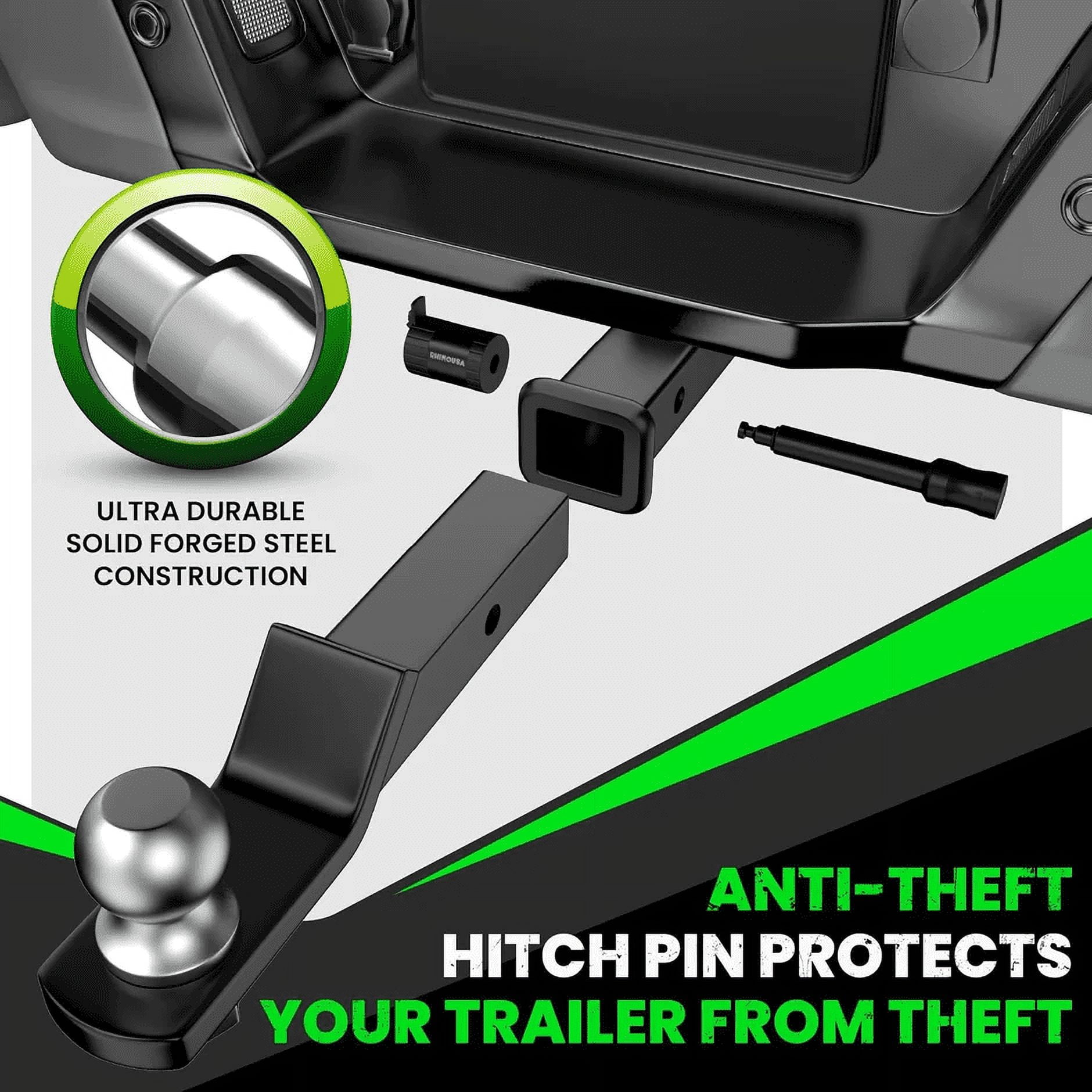 Rhino USA Locking Trailer Hitch Pin - Waterproof, Anti-Theft Lockable Pin with Rust Protection - Tow Truck, Boat, and Bike