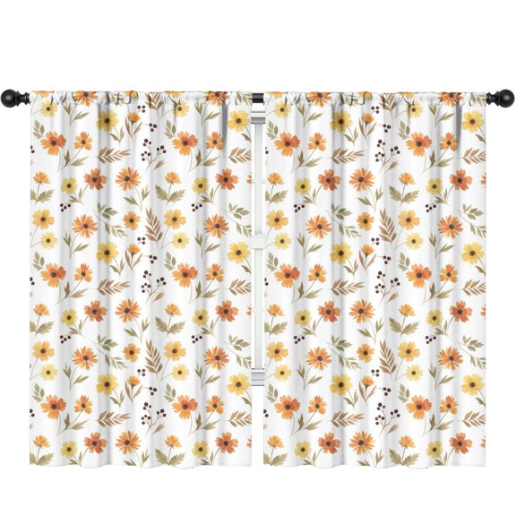 Pioneer Flower Floral Print Pattern Teens Curtains,Teens Insulated Curtains Set Of 2,Bedroom Essentials,Toddler Room Decor 52"x84"