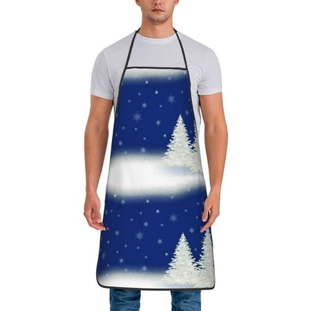 

Naloa 1Pack Adjustable Bib Apron Waterdrop Resistant Cooking Kitchen Aprons for Women Men Chef Christmas Fir Tree Print