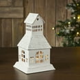 thumbnail image 2 of Metal Tealight Holder Metal Village House A Antique White 9.5x5.5x5.5, 2 of 3