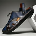 thumbnail image 6 of XDDST Blue Man Dress Sandals Summer Leather Sandals Breathable Sports Handmade Large Men's Casual Shoes Versatile Daily Beach Sandals British Foreign Trade, 6 of 6