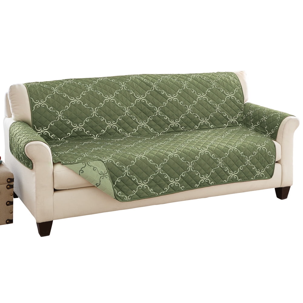Collections Etc Reversible Lattice Quilted Furniture Protector Cover