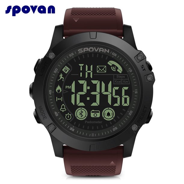 Spovan PR1-2 Bluetooth Smart Pedometer Calorie Monitoring Putdoor Sports Wristband Red - Walmart