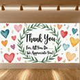 thumbnail image 5 of Watercolor Heart Thank You Banner Leaf Design Love Theme for Appreciation Events Office Decor Teacher Gifts, 5 of 8
