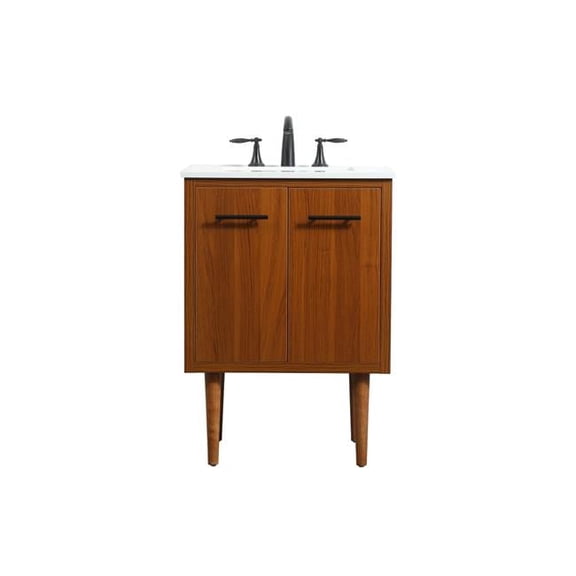24 in. Cyrus Single Bathroom Vanity, Teak