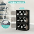 thumbnail image 5 of Black, 20" Side Wide Folding Storage Cabinet ,3 Tiers,19.69"×11.81"×31.10",Collapsible Storage Bins with Magnetic Door, Plastic Storage Cabinet with Wheels, 5 of 18