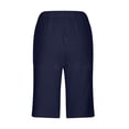 thumbnail image 5 of Seductiva Women's Shorts Women's Fashion Casual Pants Front Pocket Quarter Pants Solid Color Drawstring Tie Button Casual Pants Womens Workout Shorts, 5 of 5