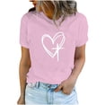 thumbnail image 1 of Camisetas de Manga Corta para las Mujeres Casual Día de Pascua Impresión Cuello de Tripulación Suelta Camiseta, Poliéster Spandex, 1 of 7