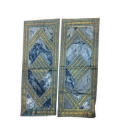 Mogul 2 Blue King Pillow Covers Vintage Velvet Sari Border Boho Chic Bohemian Blue Cushion Cover 40X 20