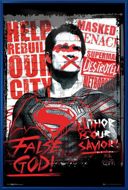 BATMAN V SUPERMAN DAWN OF JUSTICE SUPERMAN GRAFFITI ANI-HERO POSTER T-SHIRT 