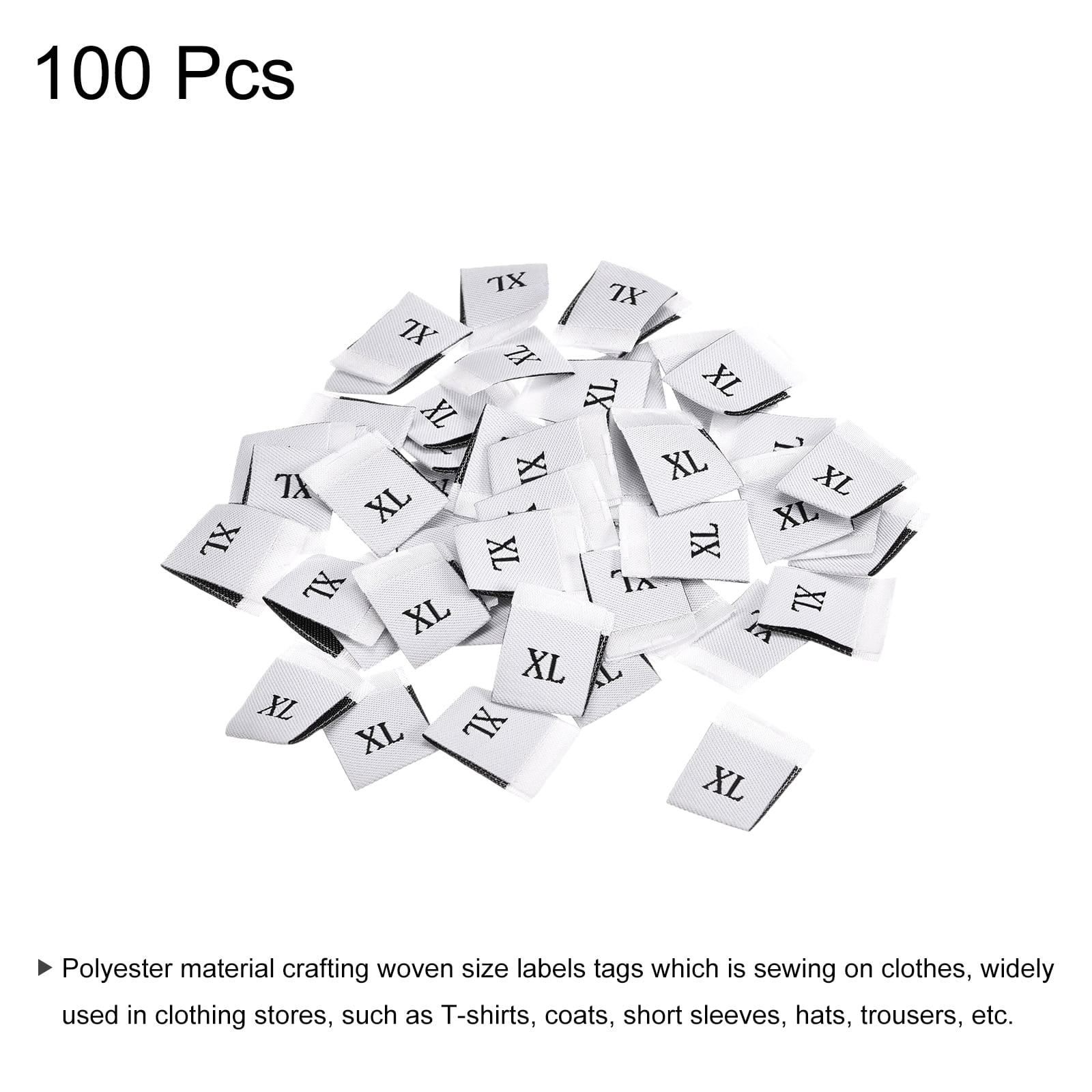 30pcs White Woven Sewing Labels Set, Includes 6 Different Styles