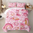 thumbnail image 2 of jejeloiu Pink Western Cowgirl Twin Quilt Set Kids,Boho Farm Boots Twin Coverlet Set For Girls,2 Pieces, 2 of 7