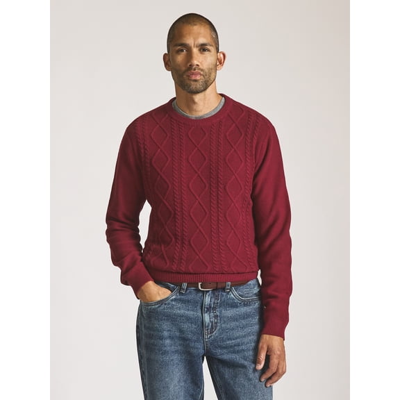 Chaps Men’s and Big Men’s Cable Knit Crewneck Sweater, Sizes S-2XL