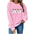thumbnail image 2 of Xdegoge Christmas Shirts Women Long Sleeve Round Neck Top Cute Snowman Print Sweatshirt Family Xmas Holiday Graphic Tee Top Clothes for Christmas Ceremony, 2 of 4
