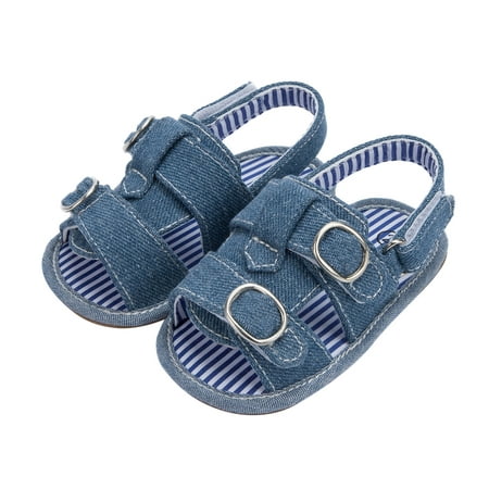 

zuwimk Toddler Sandals Baby Girl Sandals Summer Crib Shoes Bowknot Soft Sole Girls Princess Dress Flats First Walker Shoes Blue