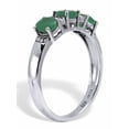 thumbnail image 2 of PalmBeach Jewelry .75 TCW Oval Cut Genuine Green Emerald and Round Cut White Topaz Sterling Silver Ring, 2 of 5
