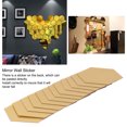 thumbnail image 5 of 4 Set Mirror Wall Sticker Acrylic Hex Removable Decor Decal Background Home Decoration10cm Gold, 5 of 5