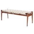 thumbnail image 4 of SAFAVIEH Couture Dilan Solid Leather Contemporary Bench, White/Light Brown, 4 of 11