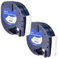 thumbnail image 3 of 2 Pack Plastic Label Tapes for DYMO LetraTag 91201 Black on White (12mm x 4M) for LT-100H, LT-100T, 3 of 5