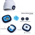 thumbnail image 2 of Morttic 2Pcs Unisex Knit Beanie Hat with Headlamp Button Battery Knit Hat With Light LED Knit Hat Winter LED Hat Light, 2 of 5