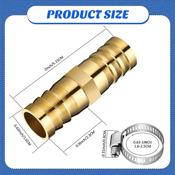 24 Pieces Hose Repair Connectors with Claps Brass Garden Hose Repair Kit Fitting Water Hose Repair Kit Solid Female Hose