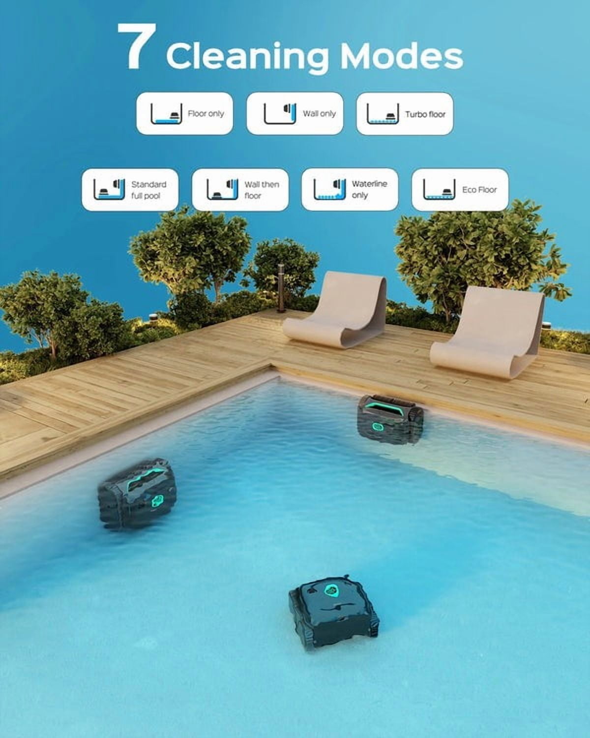 WYBOT C2 Cordless Robotic Pool Cleaner with F1 Solar Skimmer Bundle, Dual Filtration, Wall Climbing, Smart Navigation, App Control, for Inground & Above Ground Pools