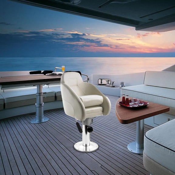 Boat Seat Pedestal,Aluminum Swivel Boat Seat Pedestal,Seat Mount Plate with Slide, 360 Degrees Rotation,Adjustable Height 13 to 19 Inches,Boat Chair Base Mounting Brackets Boat Seat Accessories