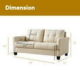 thumbnail image 5 of Ainfox 58" W Mid Century Modern Linen Loveseat Sofa, Solid Wood Frame, Bedroom & Living Room, Small Office Couch(Beige), 5 of 5