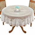 thumbnail image 1 of White Lace Tablecloth Rectangle Round Table Cloth Cover Wedding Party Banquet Round: Dia.178cm, 1 of 4