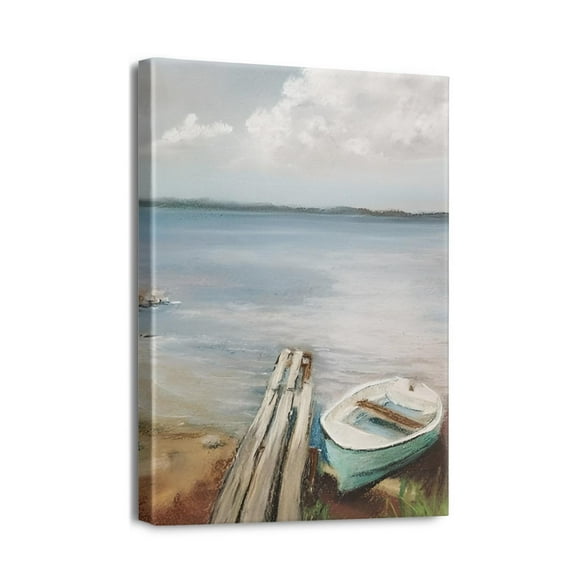Abstract Beach Picture Wall Art seabeach with sail Artwork Painting for Bedroom Modern Artwork Painting Bedroom Home Decoration (12x16 Panel)