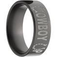 thumbnail image 3 of 8mm Flat Black Zirconium Ring with "Cowboy Up" Laser Design, 3 of 3
