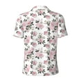 thumbnail image 3 of Xecao Rose Flowers for Mens' Casual Short Sleeve Button-Down Polo Shirts for a Classic Golf Look, 3 of 9