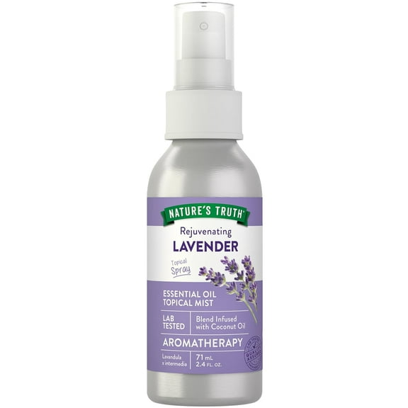 Lavender Essential Oil Mist | 2.4 fl oz | for Aroma Spray, Topical Use, & Yoga | by Nature's Truth