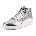 thumbnail image 1 of Botas de cuero de gran tamaño, zapatillas casuales personalizadas de cara brillante para hombre, botas altas de escenario vintage doradas, 1 of 6