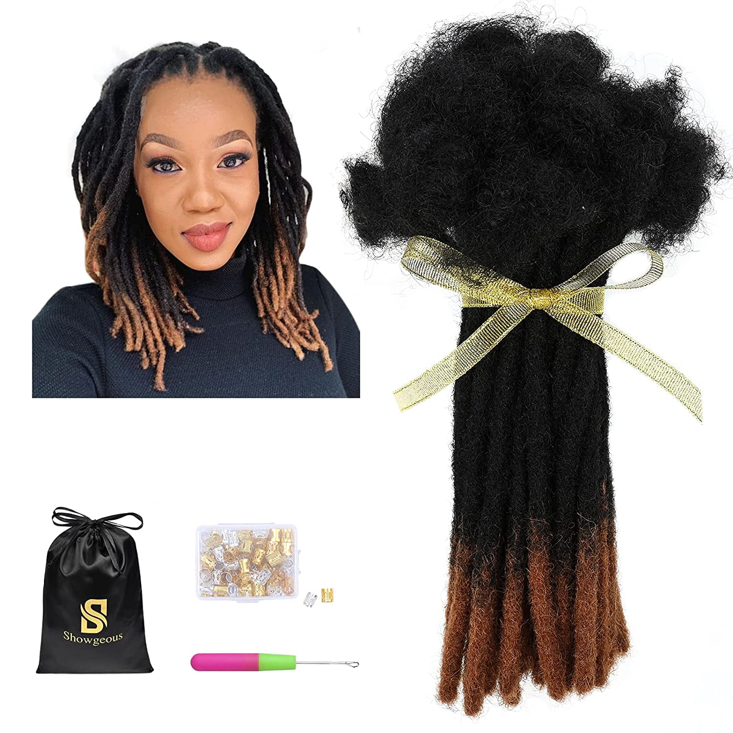 Dreadlock Extensions Human Hair 1B/30# Handmade Locs 30 Strands 0.6 cm Real Human  Hair Dreadlock Extensions for Man/Women Full Head (Black/Brown, 10 INCH) -  Walmart.com