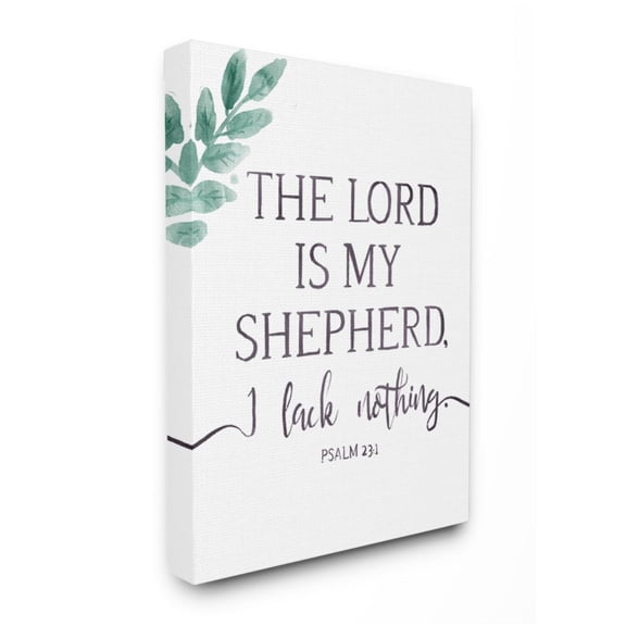 Stupell Industries Lord Is My Shepherd Faith Phrase Plant Greenery Design by Onrei, 36" x 48"