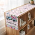 thumbnail image 6 of Table Runners 120 Inches Long Dress Scarves, Spring Farmhouse Coffee/Dining/Kitchen Table Runner for Living Room, Truck Botanical Rose Leaves Butterfly Pink Lattice 13x120 Inch, 6 of 9