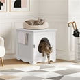 thumbnail image 2 of Yaheetech Enclosed Pet Litter Box Indoor Decorative Pet Side Table, White, 2 of 7