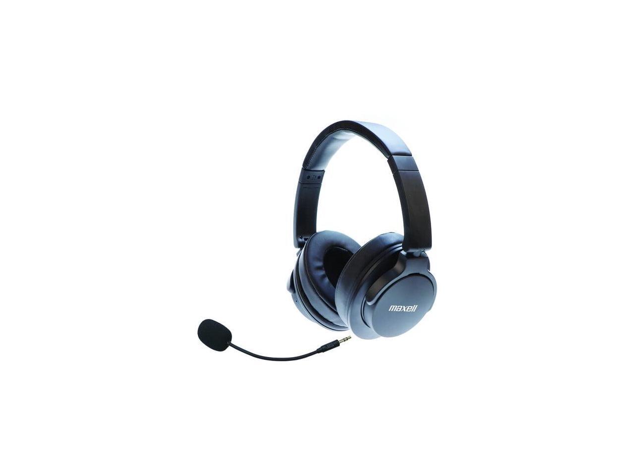 Maxell Bass 13 Active Noise Cancellation Wireless Headphones with Boom MIC, Black