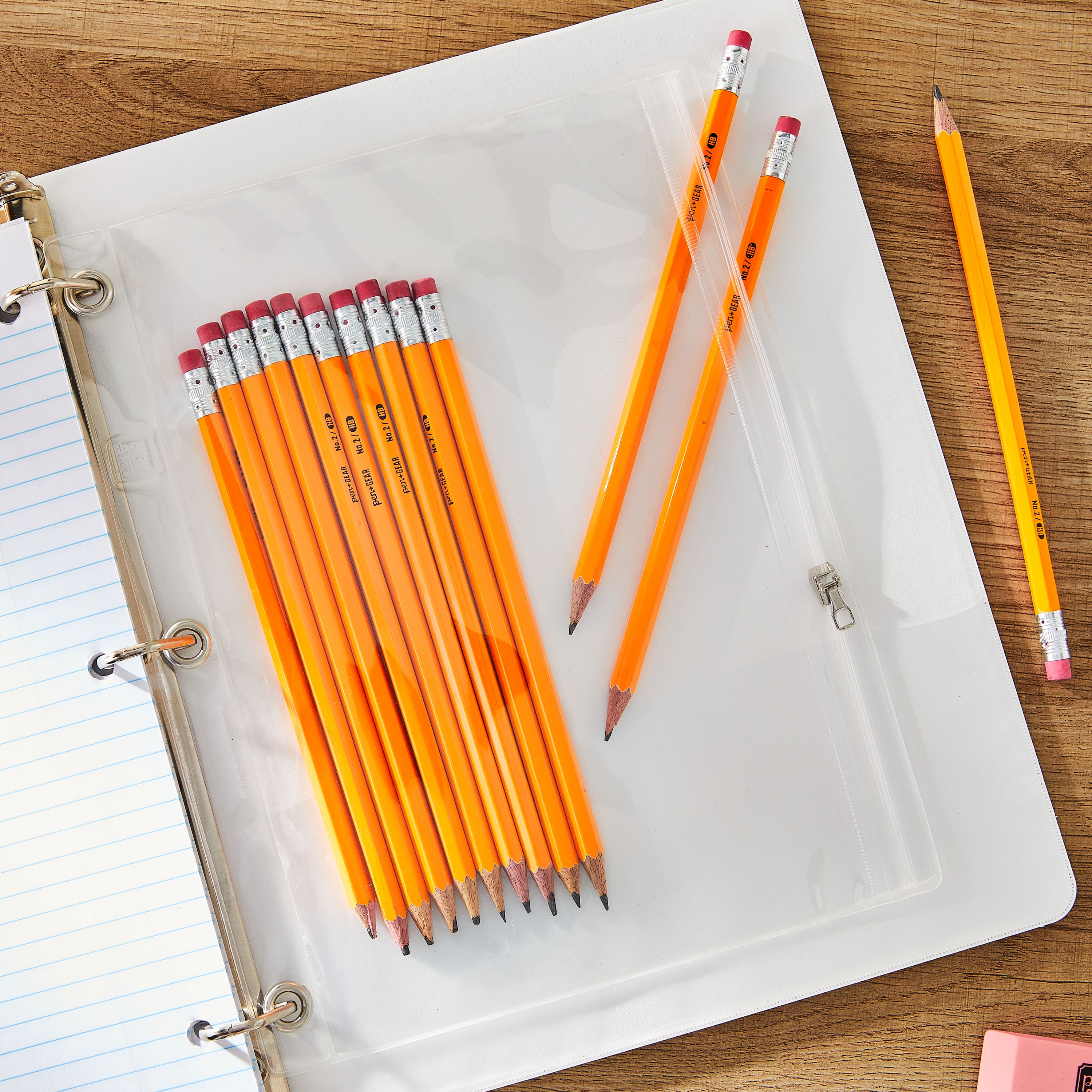 Pen+Gear OPP Clear Binder Pouch, Pencil Case for Elementary School