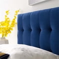 thumbnail image 5 of Pemberly Row Modern Fabric Blue Biscuit Tufted Velvet Twin Headboard, 5 of 5