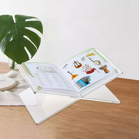 Book Holder Acrylic Book Stand for Open and Closed Books Reading Display Stand Recipe Holder for Notebook Conference Room Newspaper Large