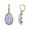Blue Agate, variant on 1928 Jewelry 14K Gold Dipped Gemstone Green Aventurine Oval Drop Earrings