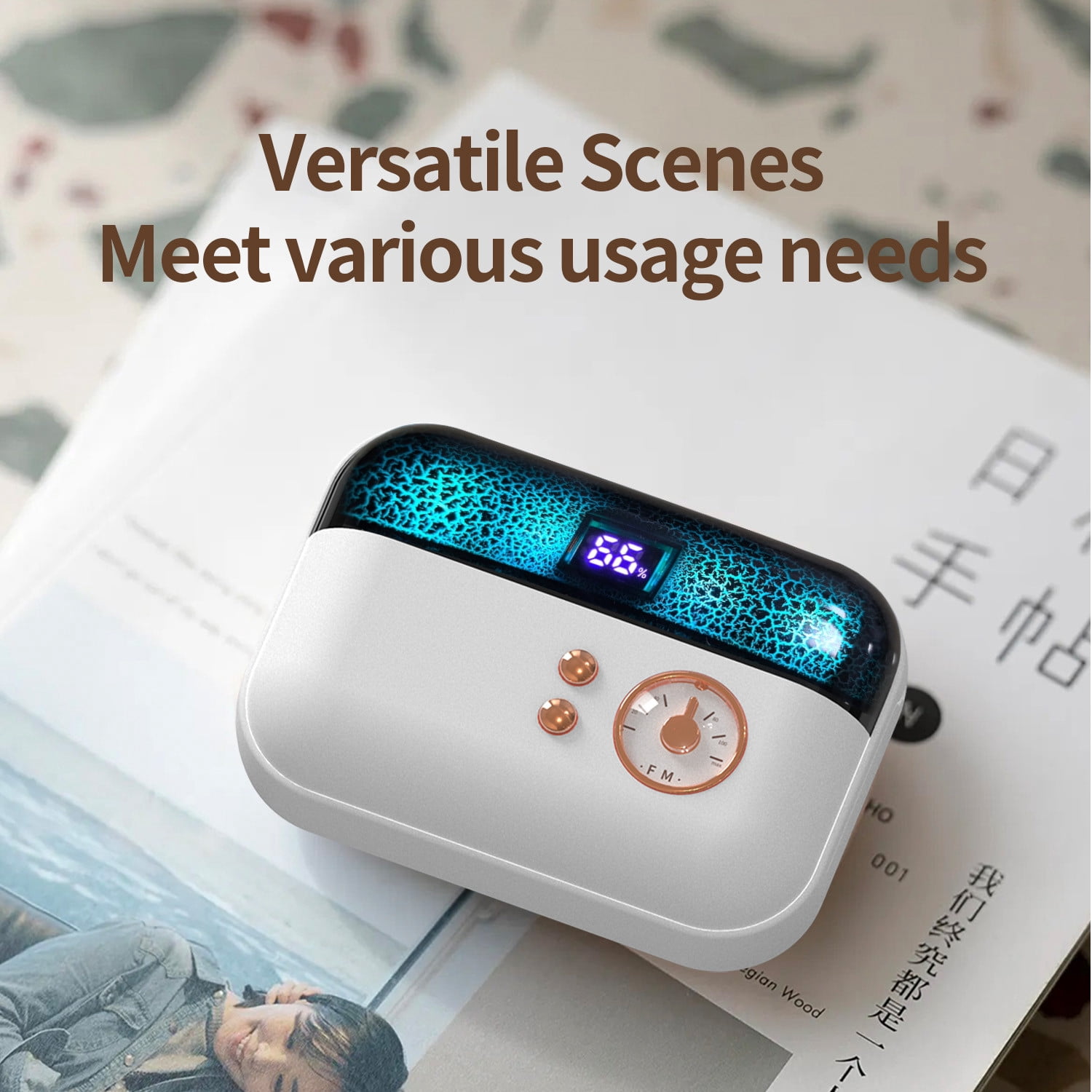 Wovilon Portable Hand Warmer, Power Bank Rechargeable USB Hand Warmer Heater ,Double-Side Heating＆3 Gears , For Skiing Climbing Hiking Winter