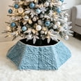 thumbnail image 4 of Christmas Tree Collar, Velvet Foldable Tree Skirt, Easy Setup Stand Base Cover for Artificial Trees, Holiday Home Decoration for Winter Farmhouse and Christmas Party, 4 of 5