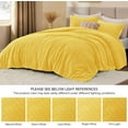 thumbnail image 3 of Fluffy Comforter King Set - Furry Yellow Leaves Pattern Faux Fur Bed Set, Winter Ultra Soft Fuzzy Comfort Set, Velvet Bedding Set for Bed with 2 Pillow Cases, 3 of 13