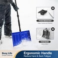 thumbnail image 4 of Snow Shovel for Driveway Home Garage Snow Removal 47 inch Long with D-Grip Handle Aluminum Strip Large Capacity Shovel for Garden Car Camping Outdoor（Blue), 4 of 8